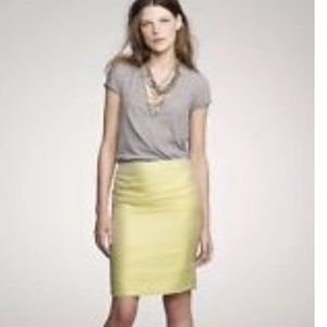 J.Crew metallic gold green pencil skirt